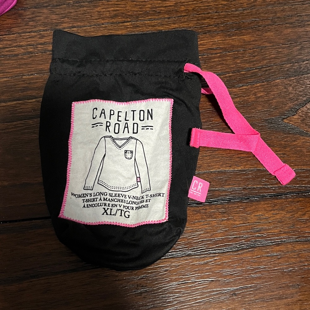 $1 Add-On Black/Pink Mini Bag Soft Fabric Travel Tote for Clothing, Lingerie